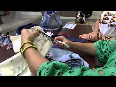 Mulher.com 26/02/2015 Bolsa reutilização de jeans por Mara Gimenes Parte 2