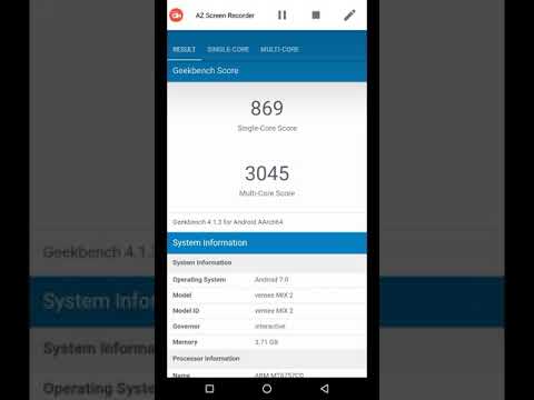 VERNEE MIX 2 Geekbench 4 Results - Helio P25 4gb RAM
