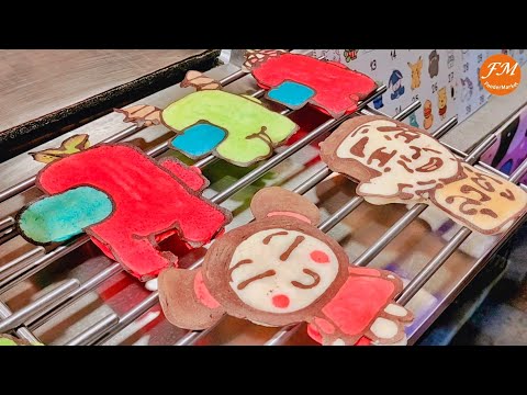 Among us pancake art / thai animation character bread -Thai street food l DIY แพนเค้ก