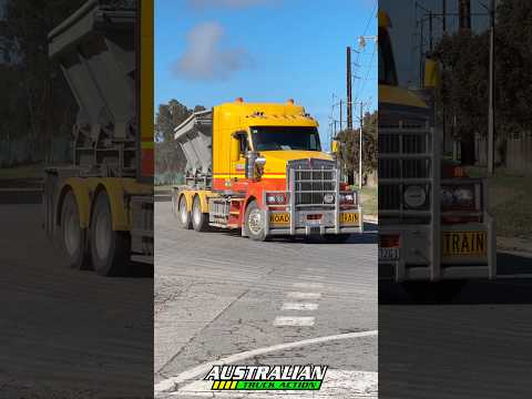 Kenworth triple side-tipper road train turning!