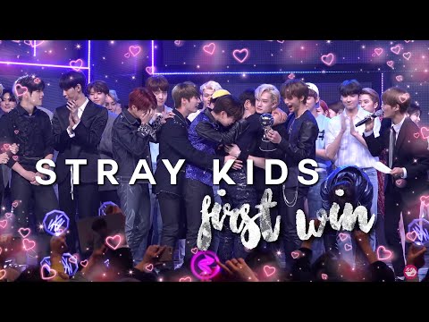 Stray Kids hugging after their first win for 2 minutes