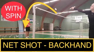 BADMINTON TECHNIQUE #28 - BACKHAND, STRAIGHT NET DROP