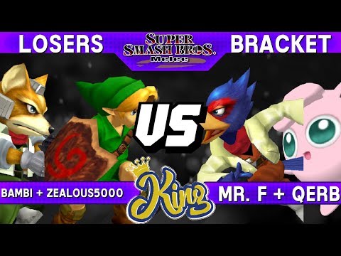 Smash Melee - bambi + Zealous5000 (Y.Link / Fox) vs Mr. F + Qerb (Falco / Puff) - King Losers