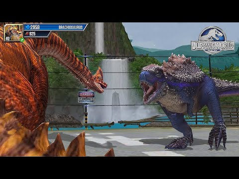 BRACHIOSAURUS MAX LEVEL 40 VS GLYTHRONAX | JURASSIC BATTLE | JURASSIC WORLD THE GAME