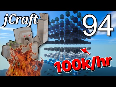 jCraft Ep94 - Mega Iron Farm COMPLETE!! (100k iron/hr)