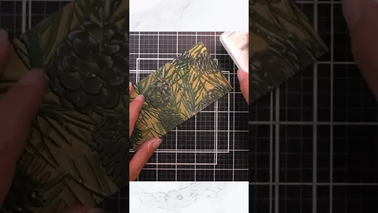 Faux Letterpress, Selective Stenciling and Ink Swiping On 3D Embossing Folders #shorts