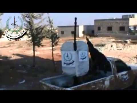 التصدي للطيران الحربي برشاش الدوشكا من قبل لواء مغاوير الشرق على جبهة وادي الضيف في ريف إدلب ضمن مجريات معركة الجيش الواحد