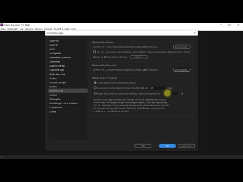 Cache leeren (Medien-Cache-Dateien löschen) – Premiere-Pro-Tutorial