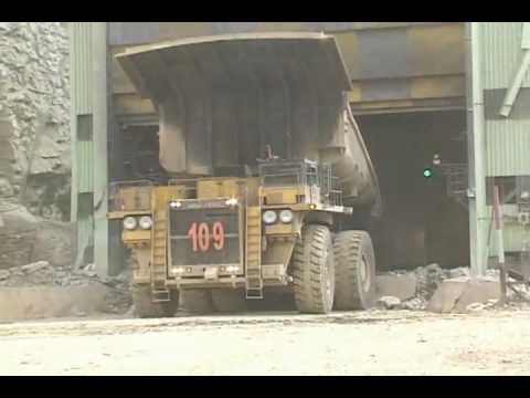 descarga en pique directo en faena minera