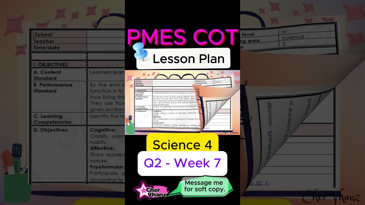 PMES COT Lesson Plan for Science 4 Quarter 2 Week 7 with Complete Indicators MATATAG Curriculum