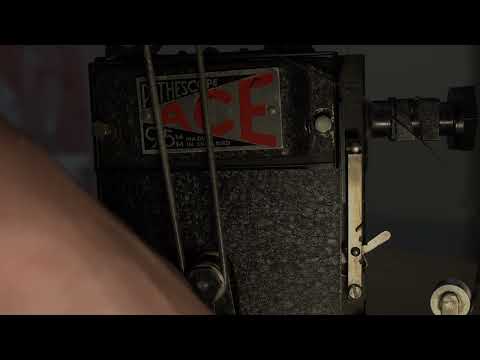 Ace Pathescope Hand Crank 9.5mm Film Projector with Disney Silly Symphonies The Skeleton Dance