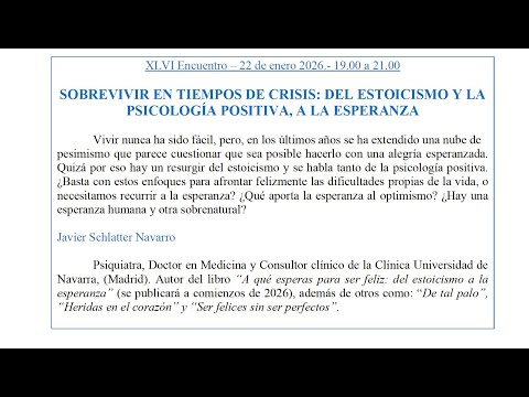 Sobrevivir en tiempos de crisis: del estoicismo y la psicología positiva, a la esperanza