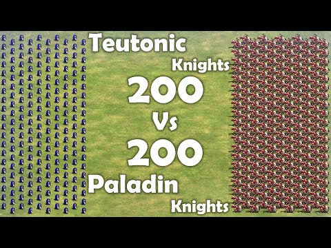 200 Teutonic Knights Vs 200 Paladin Knights || Age of Empire II: Definitive Edition