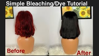 How To Bleach/Dye/Color Your Wig/Hair At Home|To To Change The Color Of Your Wig To Another Color