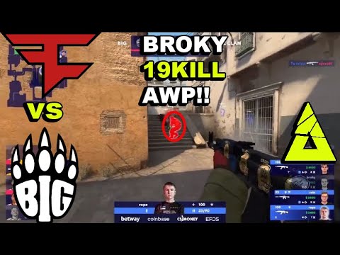 Choque de Titãs no Torneio Major Paris: BIG vs FaZe Clan: BROKY 19 kill  AWP-BLASTtv#BIG#FaZeClan