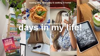 VLOG!☀️early spring mornings, beach day, cozy reading vlog & lots of cooking!