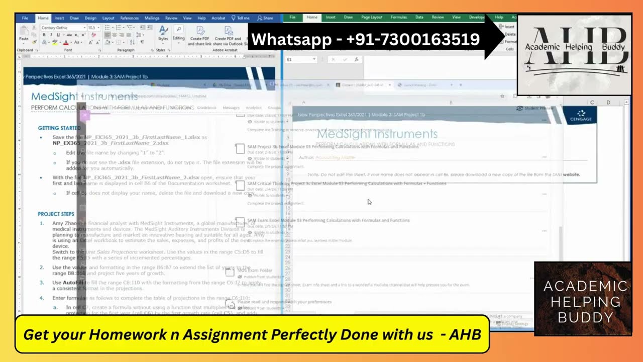New Perspectives Excel Module 3 SAM Project 3B | MedSight Instrument Shelly Cashman Cengage Mindtap