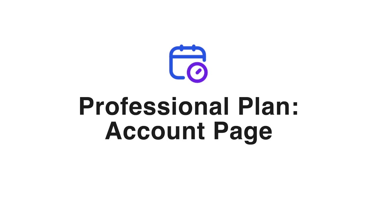 Professional Plan - Account Page
