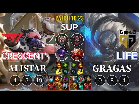 T1 Crescent Alistar vs GEN Life Gragas Sup - KR Patch 10.23