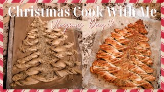 Christmas COOK WITH ME: Christmas Tree Garlic Bread (Christmas Appetizer Recipe) | Vlogmas Day 12