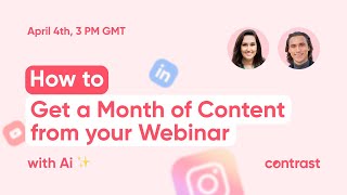How To Repurpose Your Webinar in Minutes with Ai