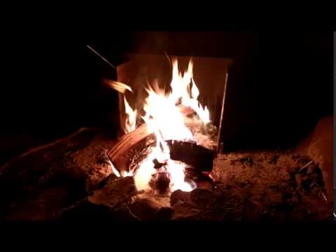 The campfire blazing! 