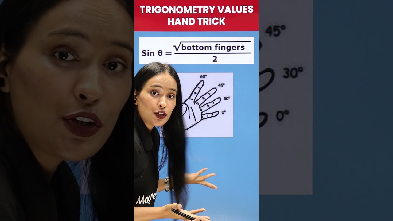 Trigonometric Values Hand Trick 😵Trigonometric Trick 🙌 #shorts #magnetbrains