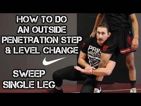 How to Shoot in Wrestling -  Outside Penetration Step & Level Change - Sweep / Swing Single Leg