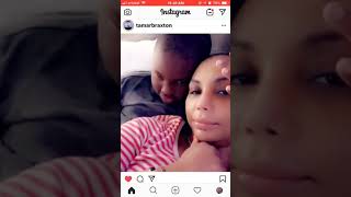 Tamar Braxton with her son love it repost from her IG page