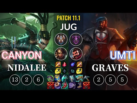 DWG Canyon Nidalee vs UmTi Graves Jungle - KR Patch 11.1