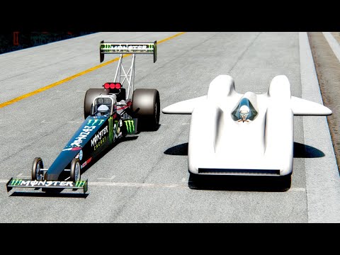 Top Fuel Dragster vs Mercedes T80 at Special Stage Route X