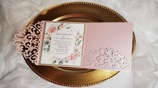 DIY this STUNNING Wedding Invitation with your Cameo or Cricut and only 3 sheets of cardstock!!