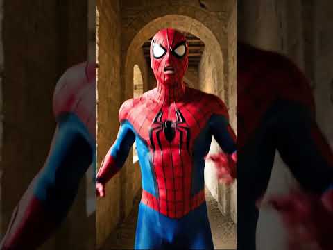 سبايدرمان يهرب من ثانوس داخل النفق! 😱💥 النفق ينهار على ثانوس ويتعرض للأذى! 🕷️💜#spiderman #thanos