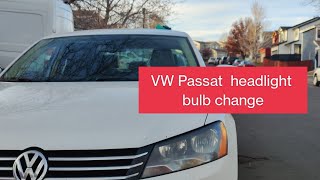 How To Change Headlight Bulb on a Volkswagen Passat 2013 low beam bulb.