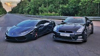 950 л.с. Nissan GT-R vs 780 л.с. Turbo Lamborghini. StuntChamp