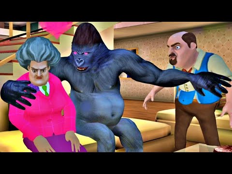 NAMORADO DA PROFESSORA VIROU UM GORILA!! (Scary Teacher)