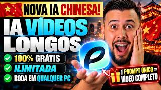 Como Criar VÍDEOS LONGOS com uma Nova IA CHINESA 100% GRÁTIS E ILIMITADA