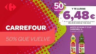 Carrefour 50 % que vuelve Carbonell anuncio