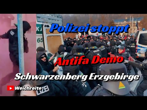 Police stop Antifa demonstration in Schwarzenberg/Erzgebirge, December 13, 2025, Part 3
