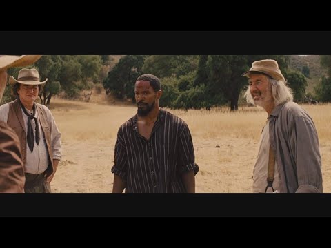 django gets free and kills tarantino like a boss scene django