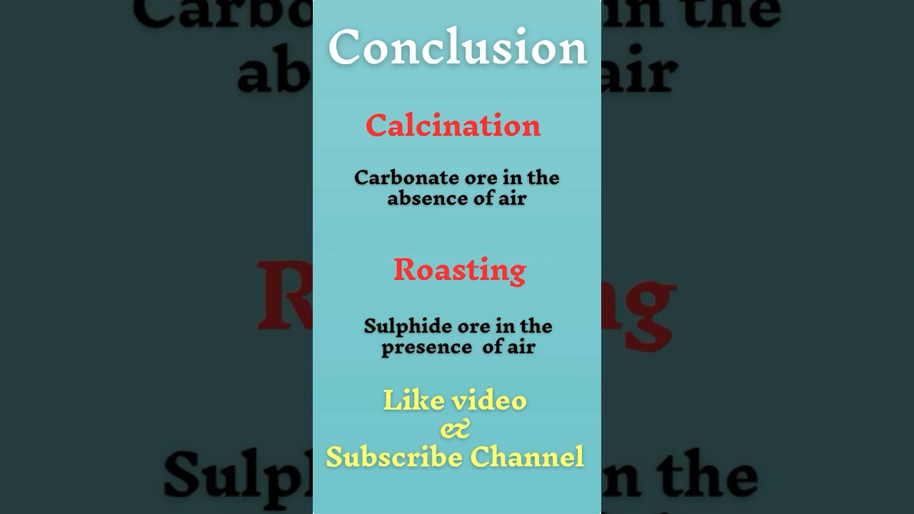 Calcination And Roasting | Rapid Revision Of Metal And Non Metal | Metal And Non Metal Class 10