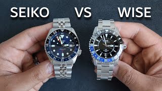 Seiko GMT Vs Wise ADX GMT - Affordable Batman GMT Comparison: SSK003 and ADX130