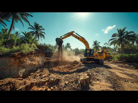 Excavator At Work Ground Caving Compilation
