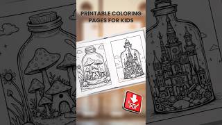 Whimsical Worlds In A Bottle Coloring Pages| coloringpages| coloringforkids| printables