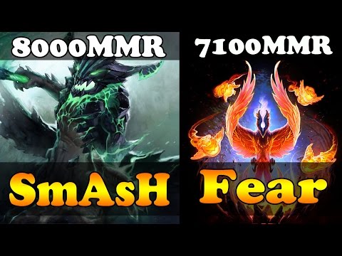 Dota 2 - SmAsH 8000 MMR VS Fear 7100 MMR - Ranked Match Gameplay!