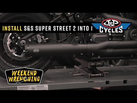 S&S Cycle Super Street 2 into 1 Exhaust Install : Milwaukee Eight Fat Bob Softail - 50 State Legal!