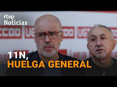 Asamblea informativa de los principales sindicatos sobre la huelga general del 11N | RTVE Noticias
