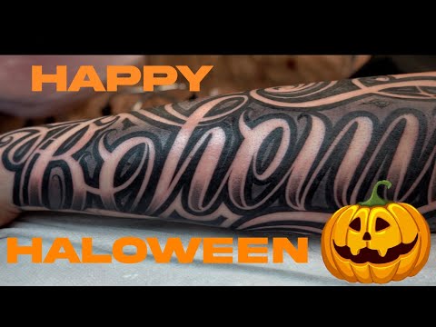 TATTOO TIMELAPSE- FREE HAND LETTERING