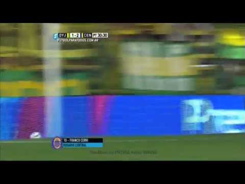 Gol de Cervi. Defensa 1 - Central 2.  Fecha 8. Primera División 2015. FPT.