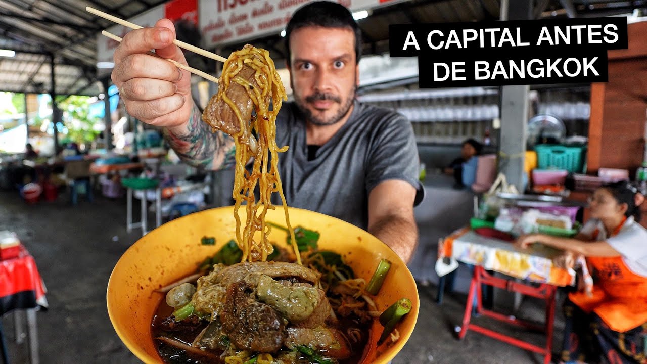 Provando COMIDA DE RUA na antiga capital da Tailândia 🇹🇭